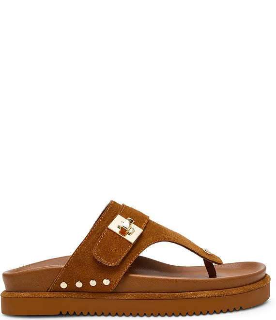 Steve Madden-Thona Suede Footbed Thong Sandals