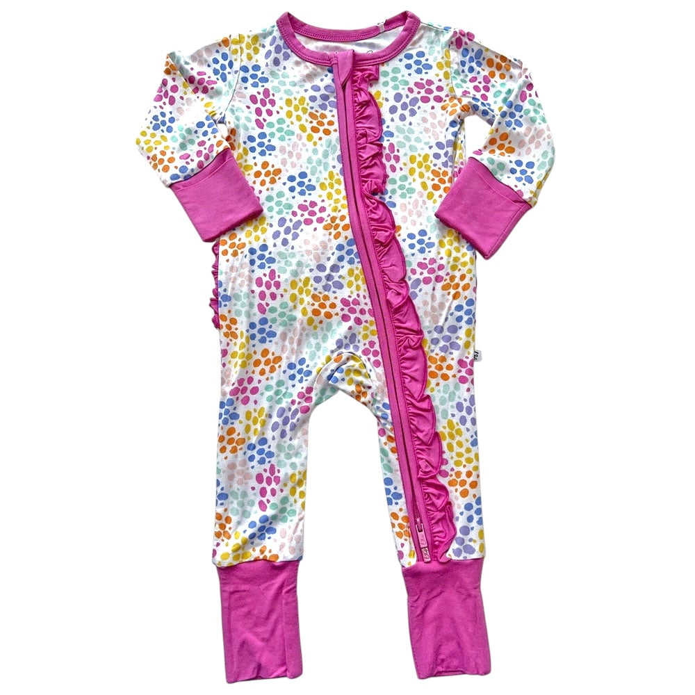 Korrie Dots Bamboo Ruffle Convertible Footie