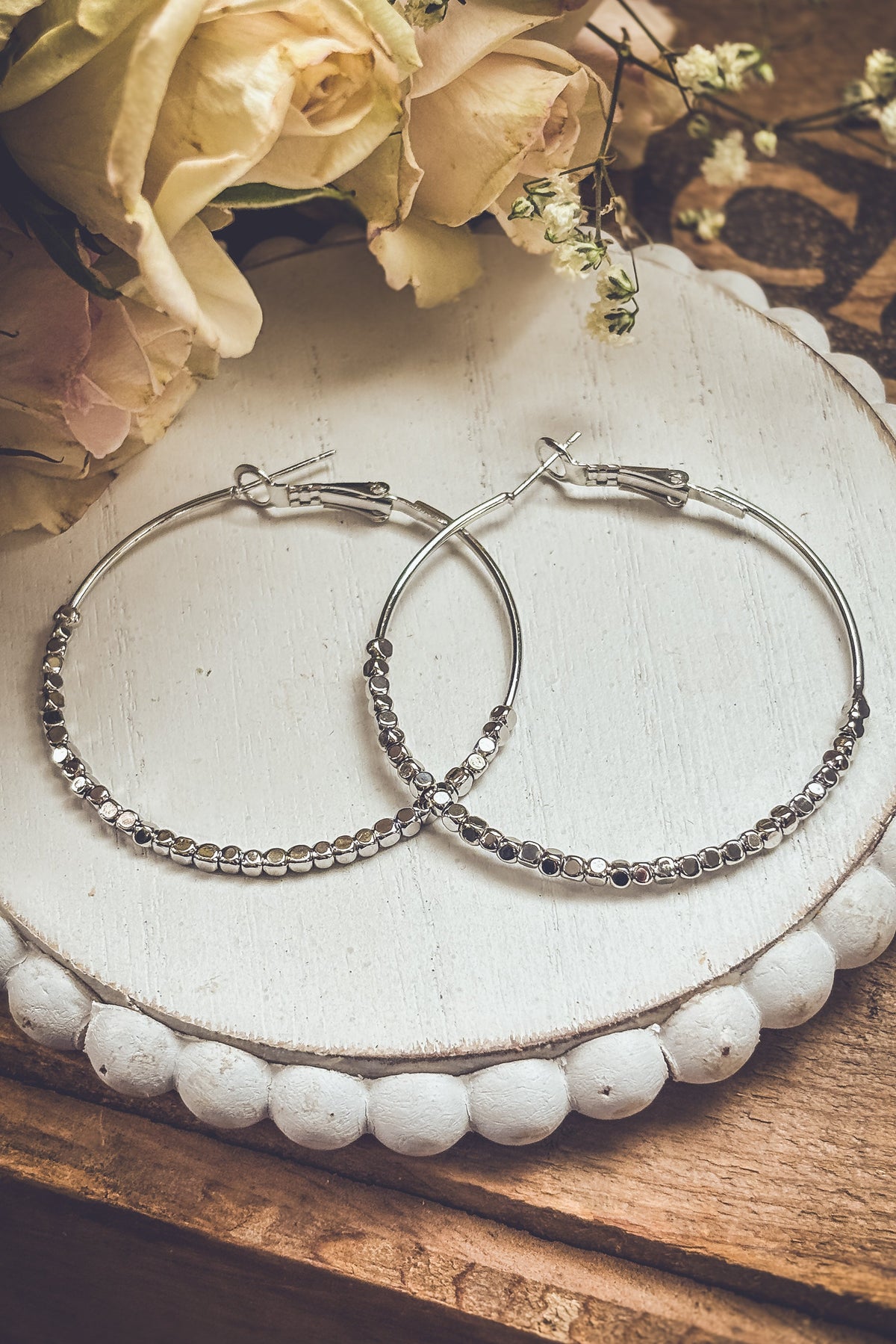 Beautiful Silver Glimmer Hoop Earrings