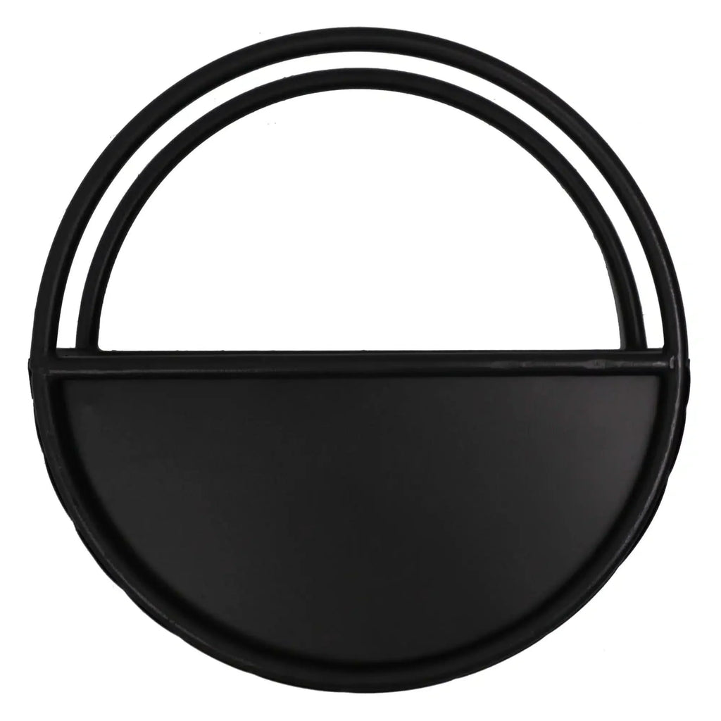 Floating Half Moon Metal Wall Planter – Onyx Black 45cm