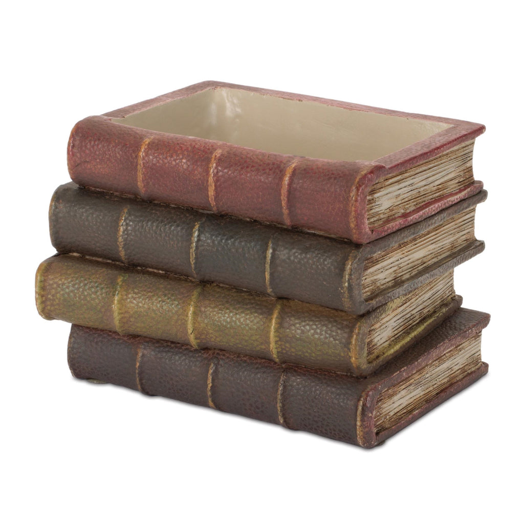 Decorative Book Stack Vase 5"H Farmhouse Shelf and Tabletop Decor