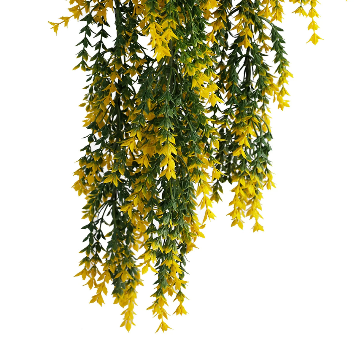 Yellow and Green Willow Leaf Garland Artificial Hanging Bush  7.1×30in – NFPA 701 Certified – UV Resistant