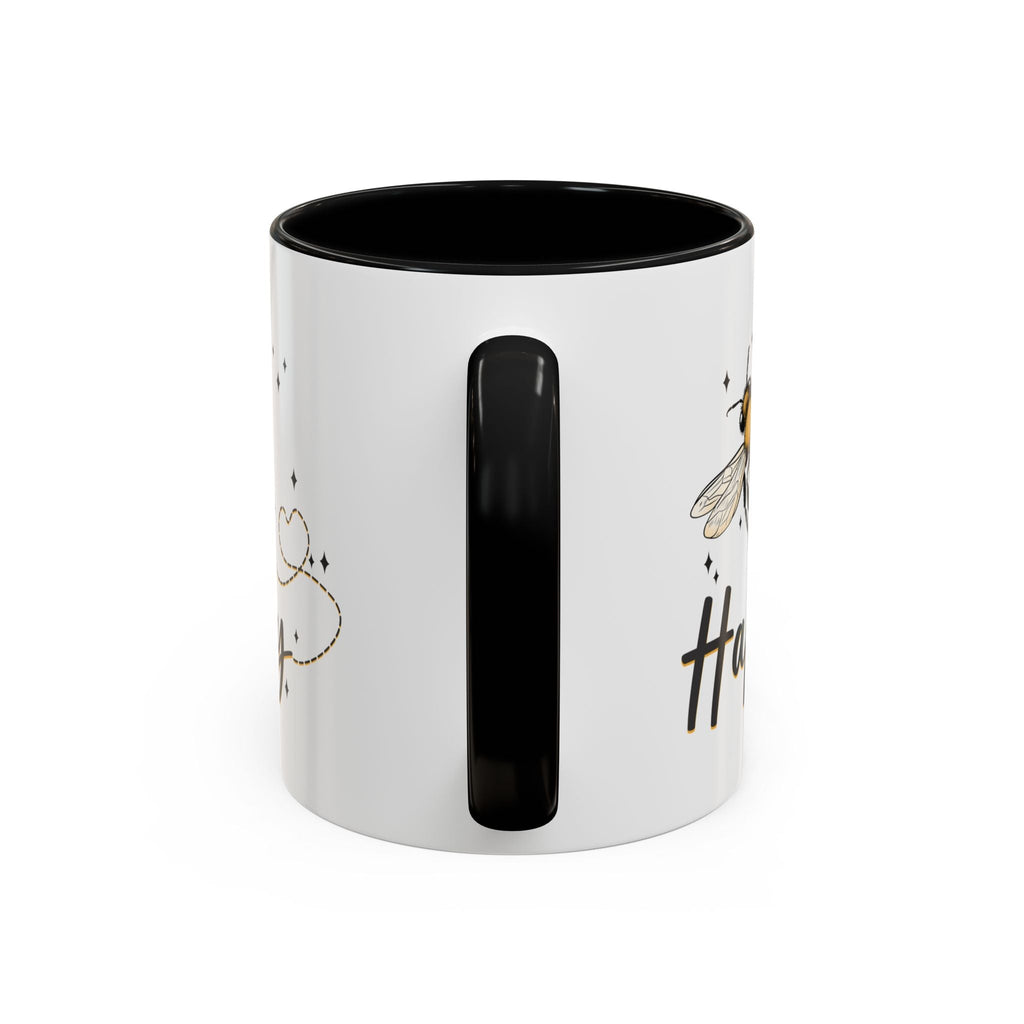 Bee Happy Whimsical Bee Ceramic Mug - Cottage Style Coffee Mug
