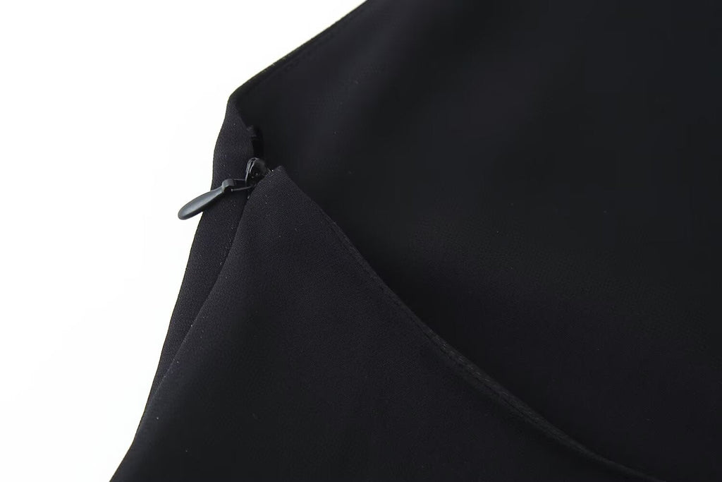 Summer Women Clothing Laminated Decoration Hanging Collar Maxi Dress Women