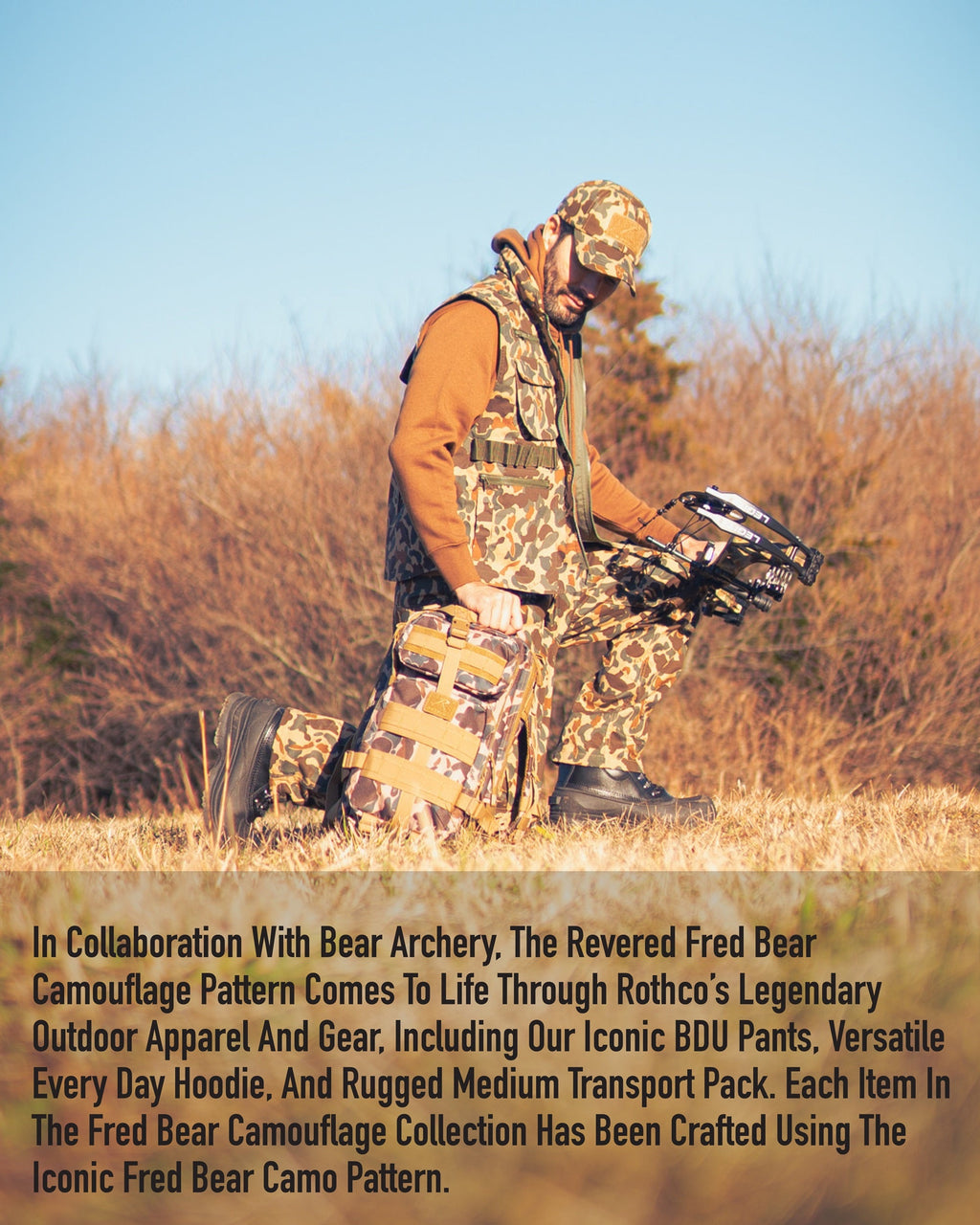 CLEARANCE - Rothco X Bear Archery Fred Bear Camo Transport Pack - Medium