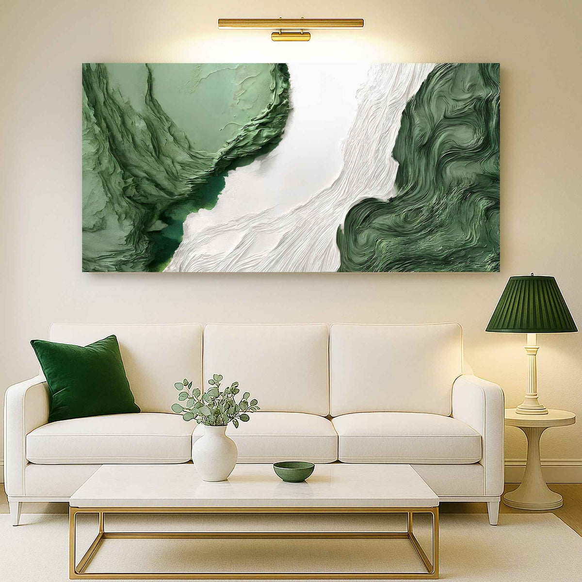 Green Rivers Abstract Wall Art V