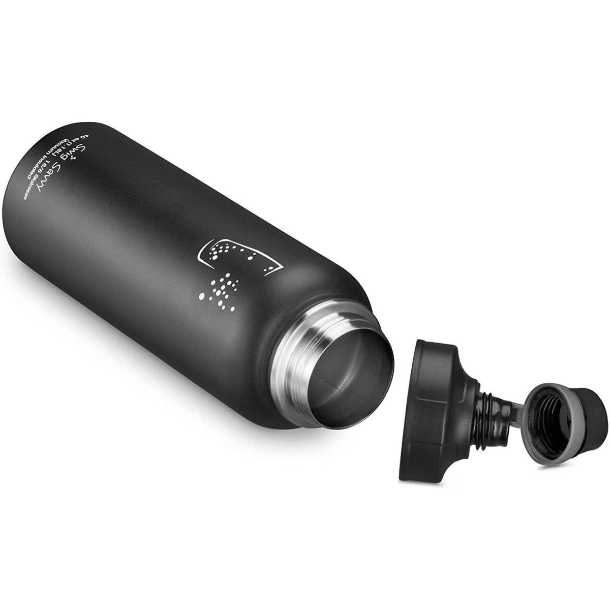2-Pack: Stainless Steel Wide Mouth Insulated Water Bottle with Interchangeable Caps