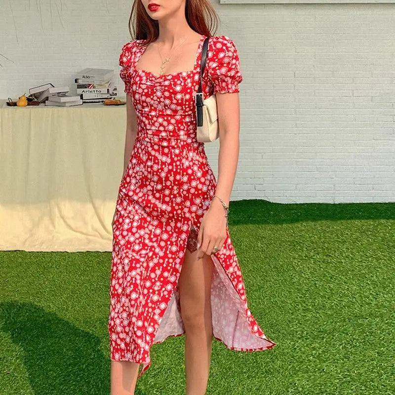 New Women Summer Fashion Square Neck Dress - Fashion Cute Dresses for women