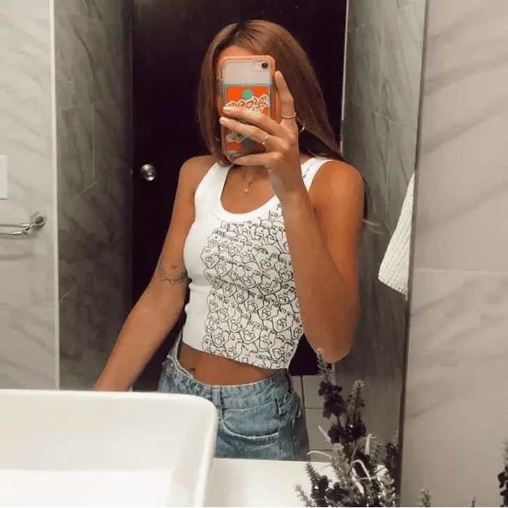 Summer Fitness Sport Top Fashion Printed Ribbed Crop Tank Tops - Top Cute Fashion Fitness Modern Yoga Women Summer Clothing Style Classy Tops