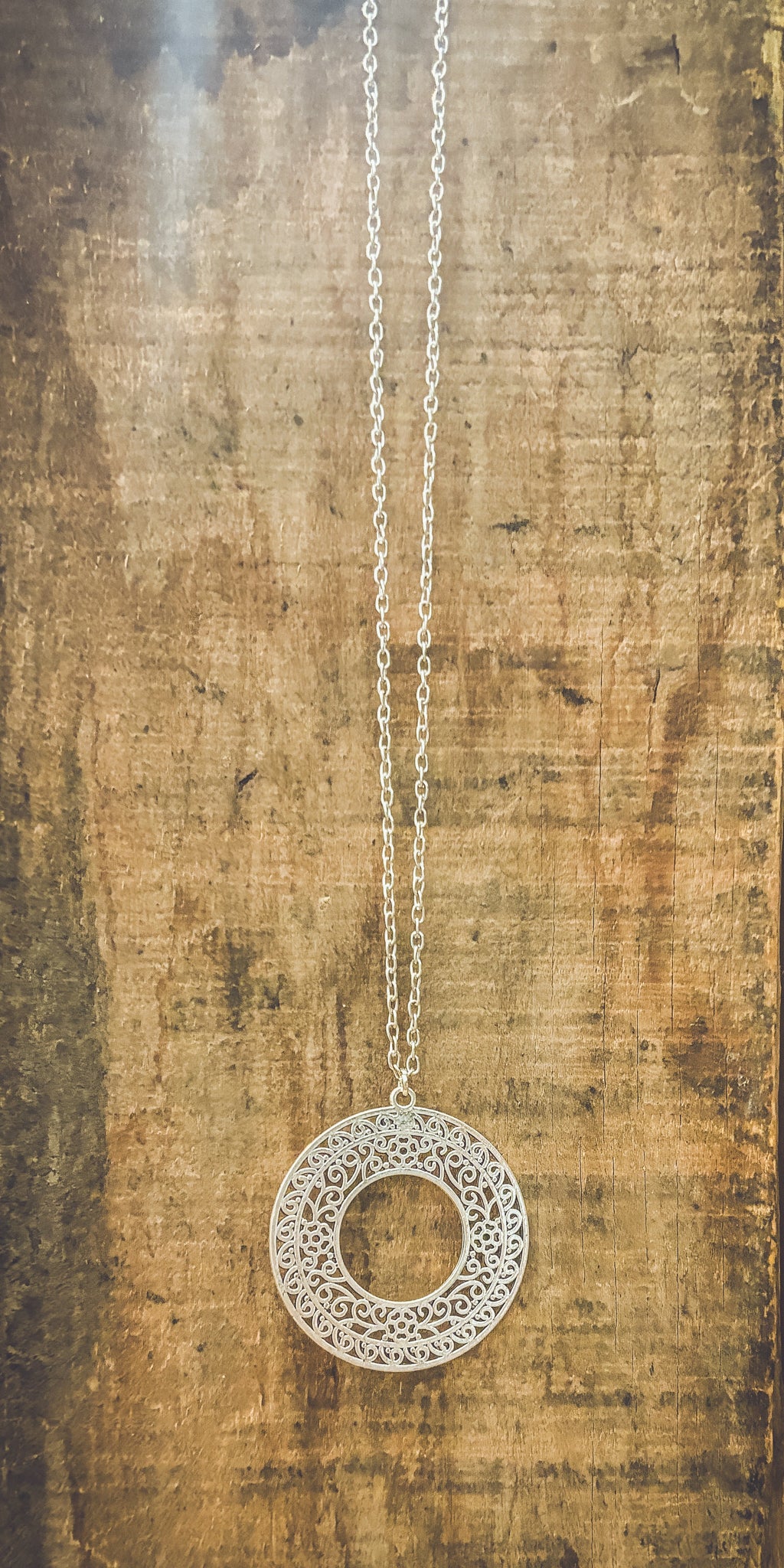 Beautiful Boho Silver Pendant Necklace