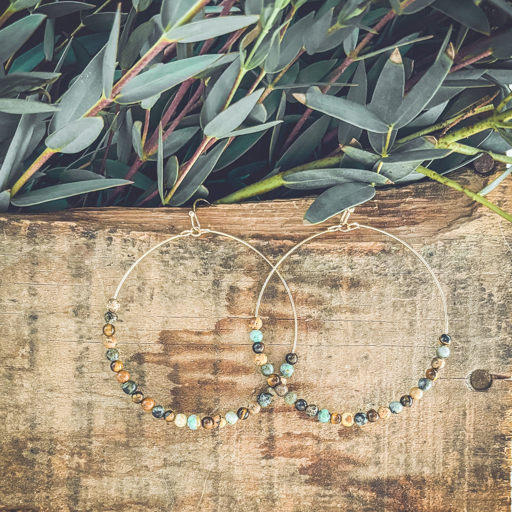 Beautiful Beaded Hoop Earrings