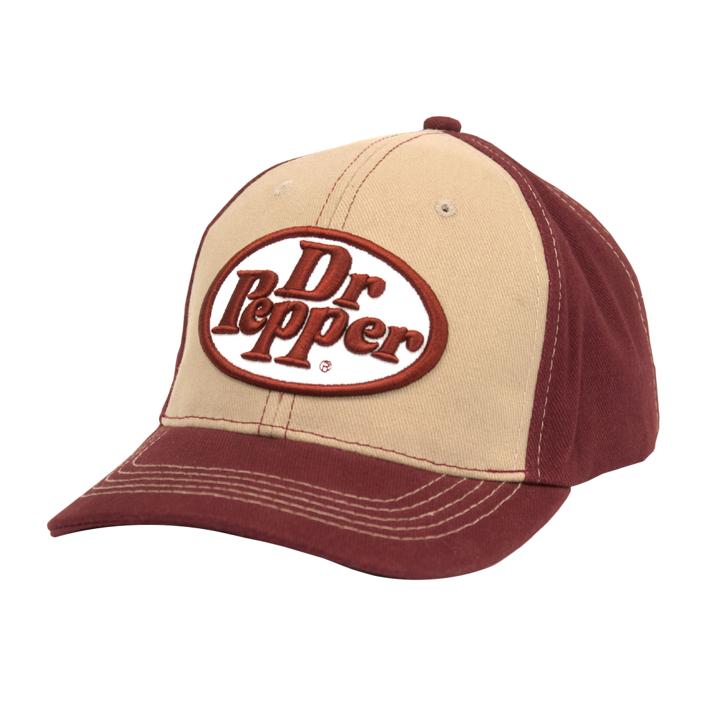Dr Pepper Oval Logo Hat - Tan and Red