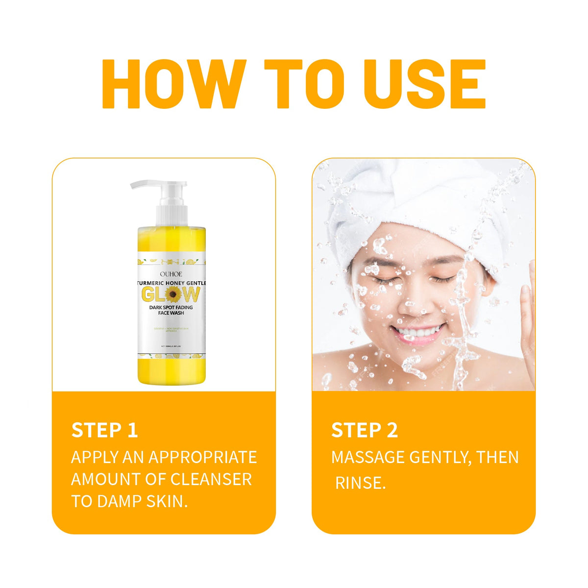 Turmeric Skin Care Set, Fresh And Clean Hydrating Oil-Control Fade Out Fine Lines Firming Haun White Treatments