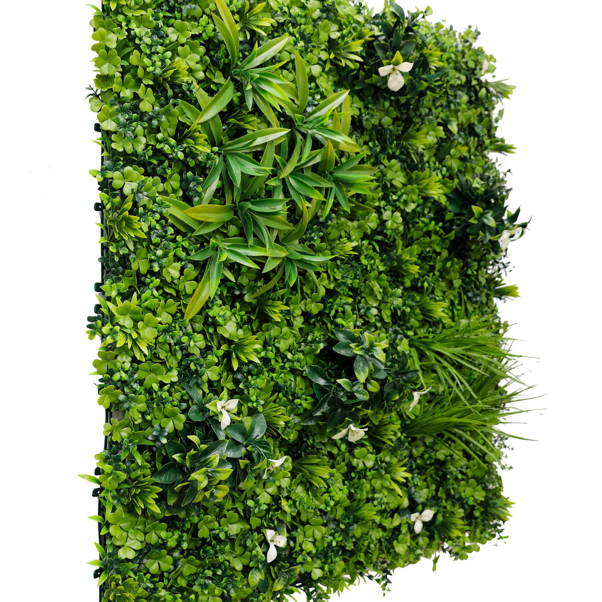White Oasis Artificial Vertical Garden Green Wall Panel 40×40in 11 SQ FT – UV Resistant – Commercial Grade