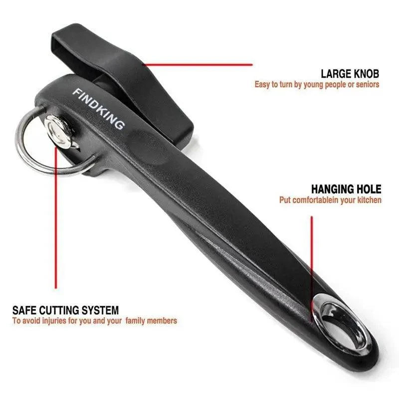 2PCS Durable Cans Opener Kitchen Tools Professional handheld Manual Stainless Steel Can Opener Side Cut Manual Jar opener