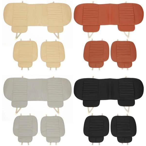 3-Piece: Breathable Bamboo PU Leather Car Seat Cover