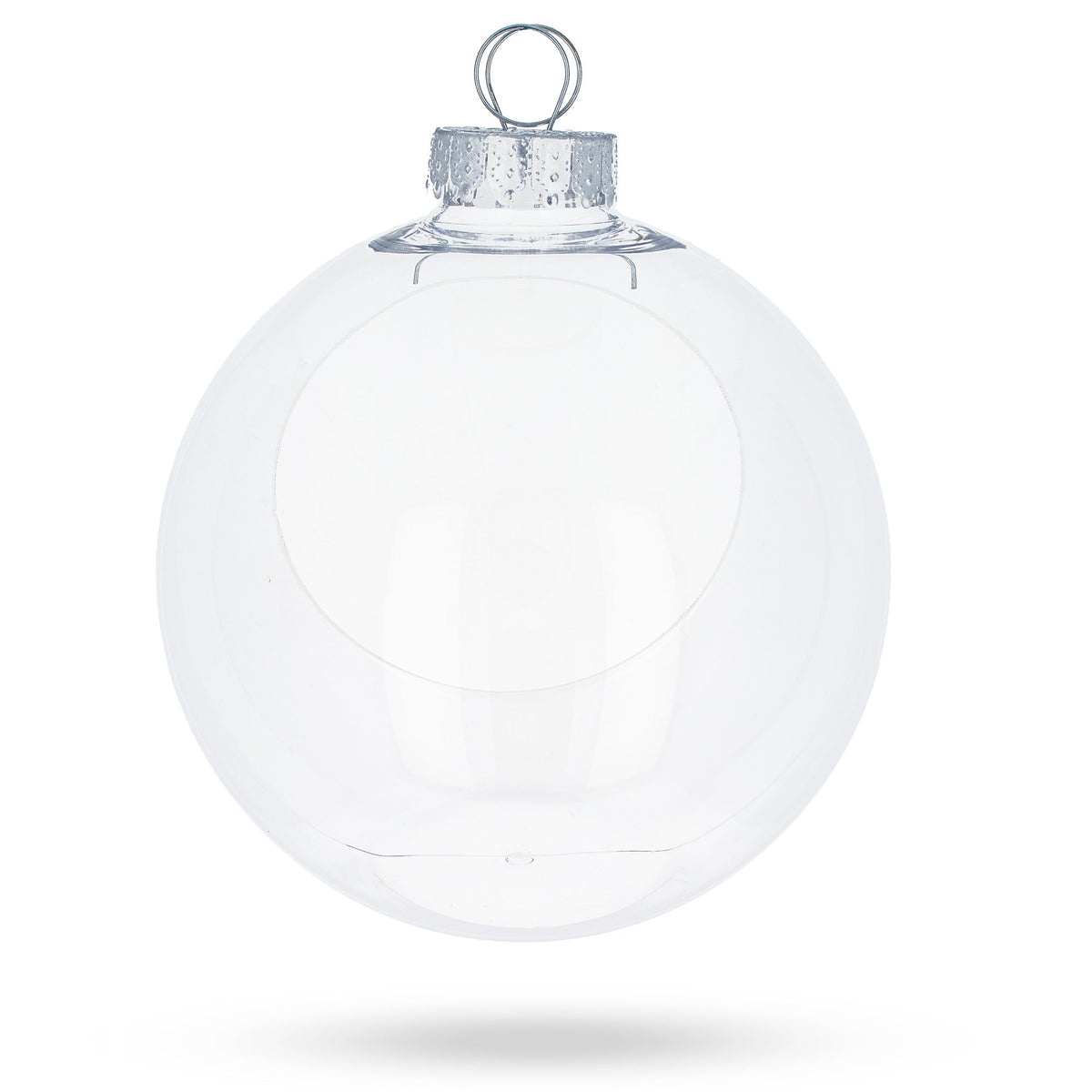 Set of 3 Clear Plastic Christmas Ball Ornaments with Cutout Openings DIY Craft 3.6 Inches