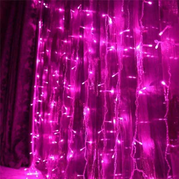 300LED Pink Fairy Curtain String Lights with Controller
