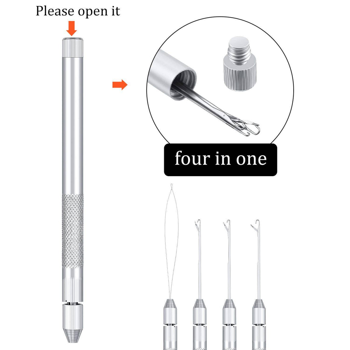 2 in 1 Hair Extension Tools, Includes Loop Needle Threader