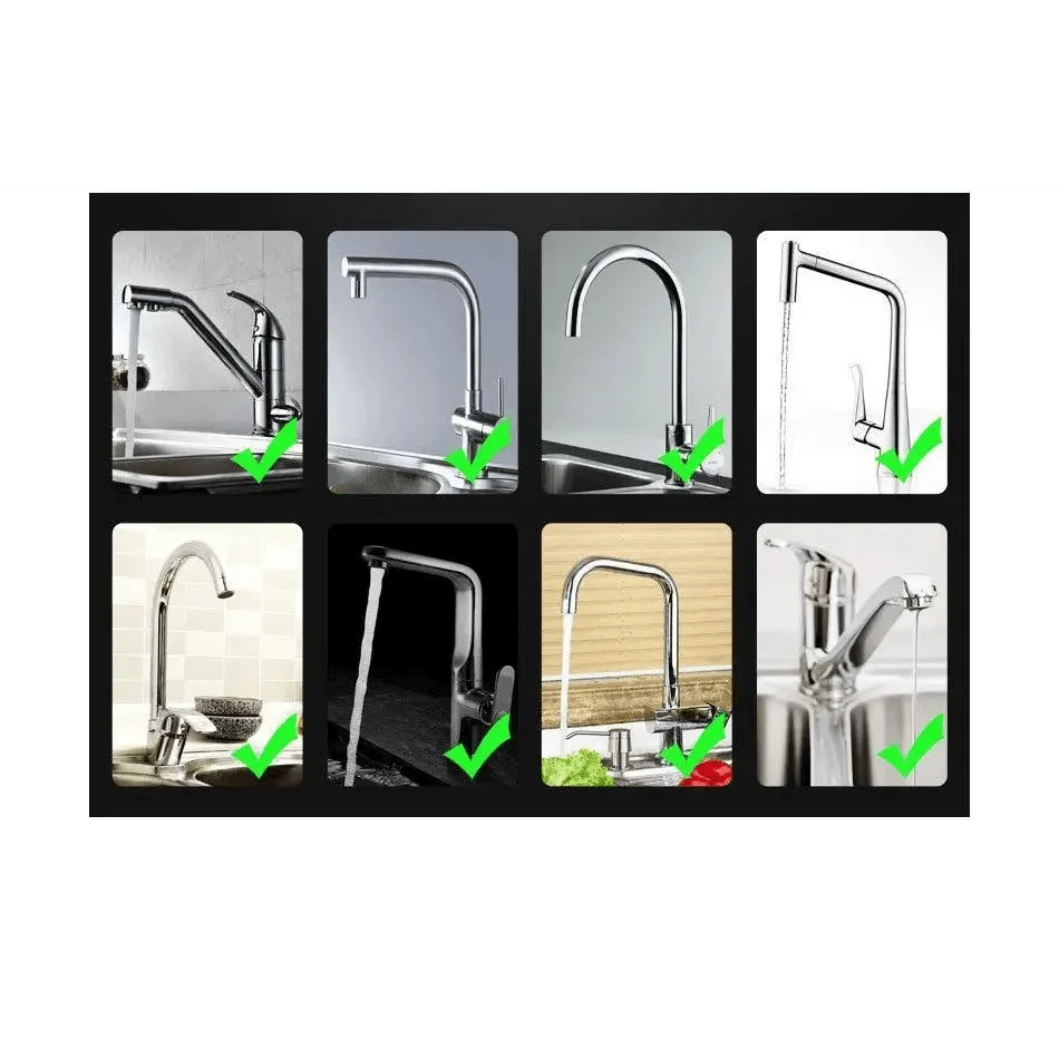 360 Degree Kitchen Sink Tap Faucet Extender, Universal Stainless Steel Faucet Extender with Flexible Swivel Tap Aerator Hose, 2 Water Outlet Modes, Faucet Extender Water Saving Bathroom Kitchen Accessories