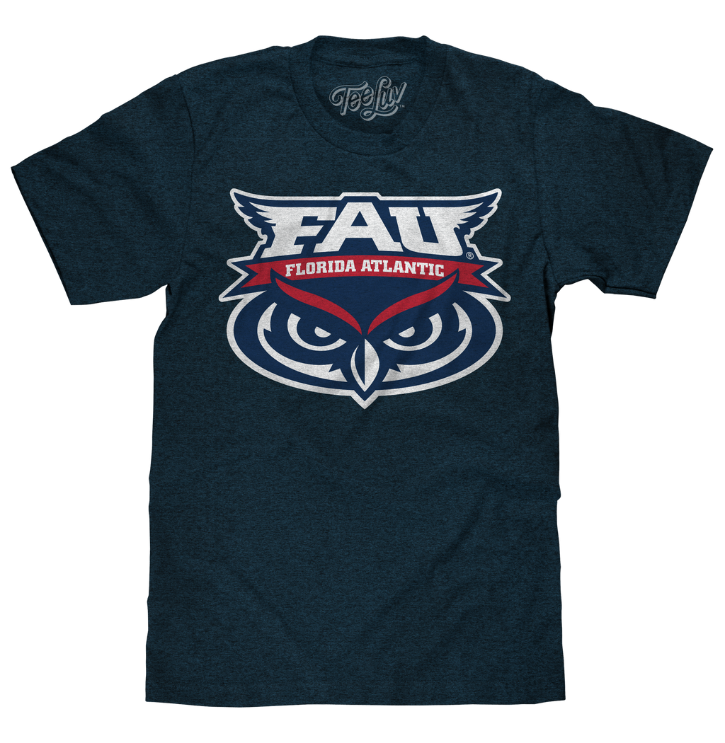 Florida Atlantic University Owls T-Shirt - Denim Blue Heather