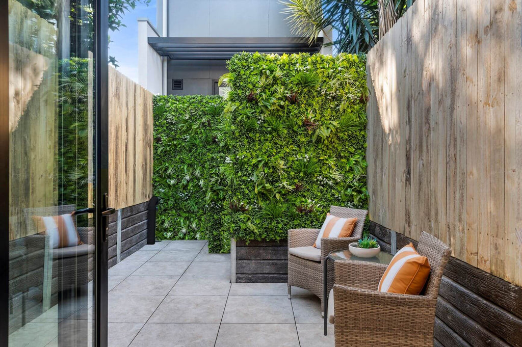 Tropical Vista Artificial Vertical Garden Green Wall Panel 40×40in 11 SQ FT – UV Resistant – Commercial Grade