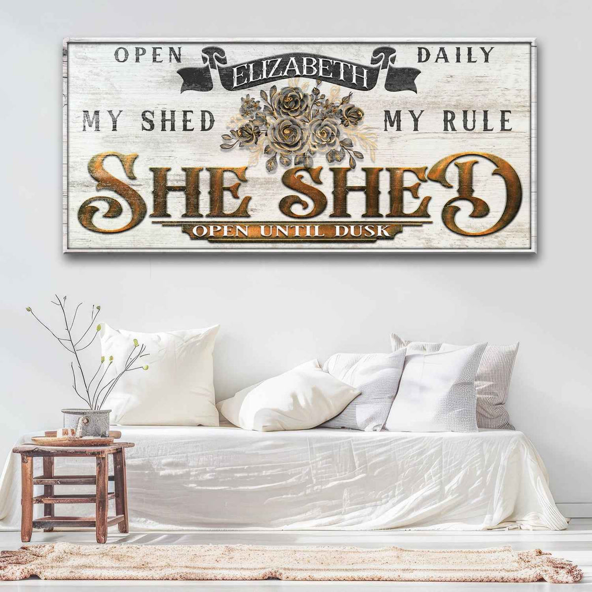 Personalized She Shed Sign X