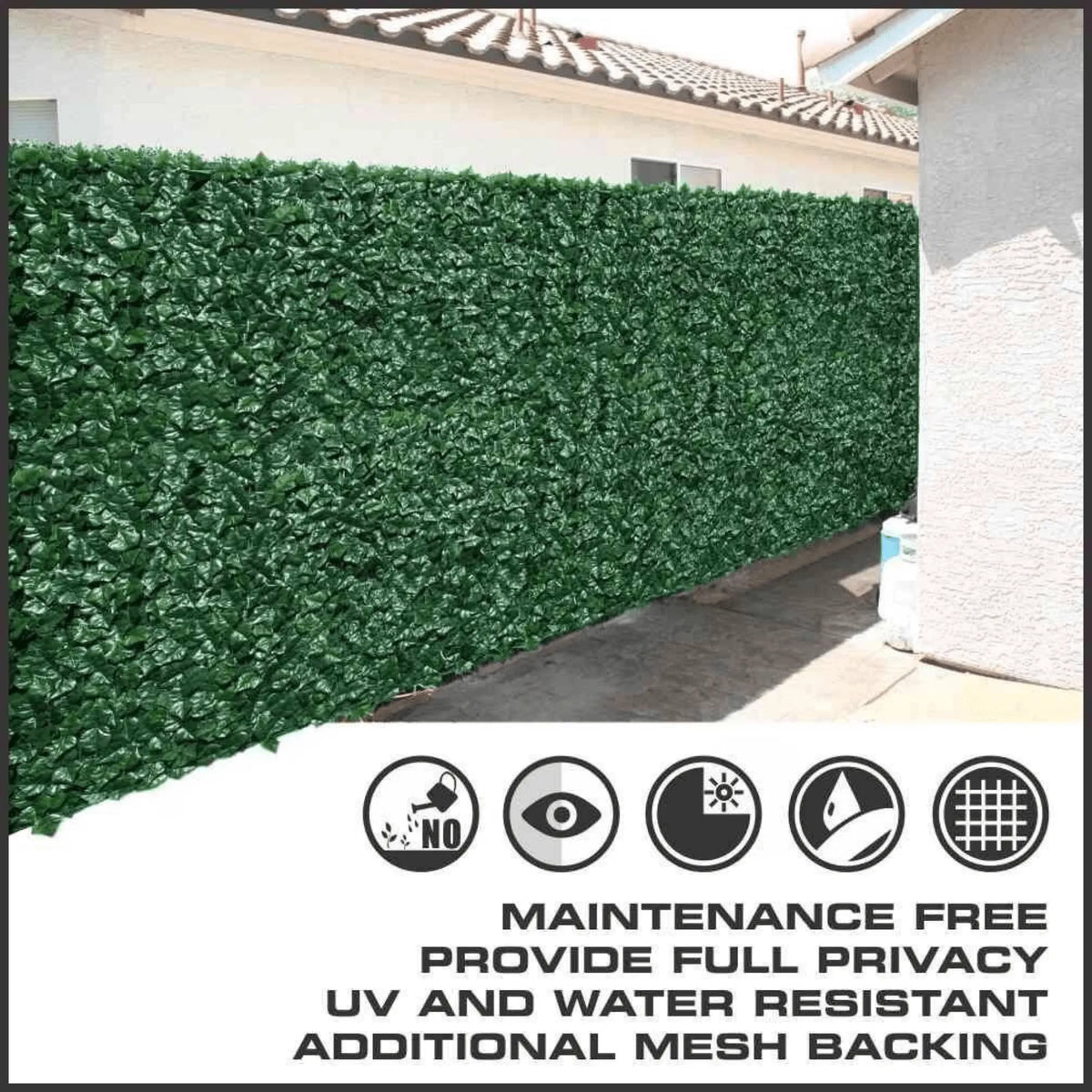 Ivy Privacy Fence Shade Cloth Backing 120×40in 33 SQ FT