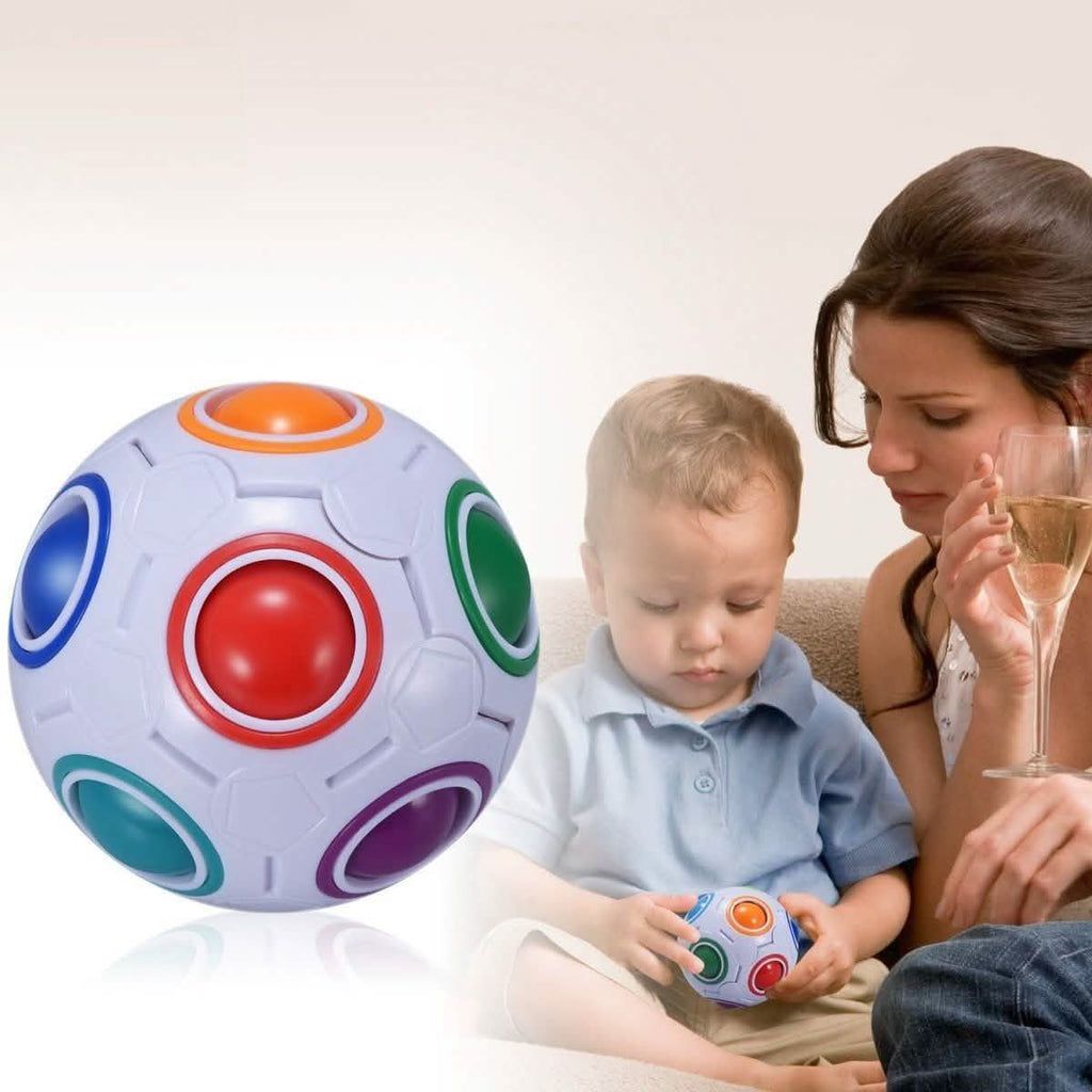 4-Pack: Magic Rainbow Ball Brain Teaser Puzzle Toy