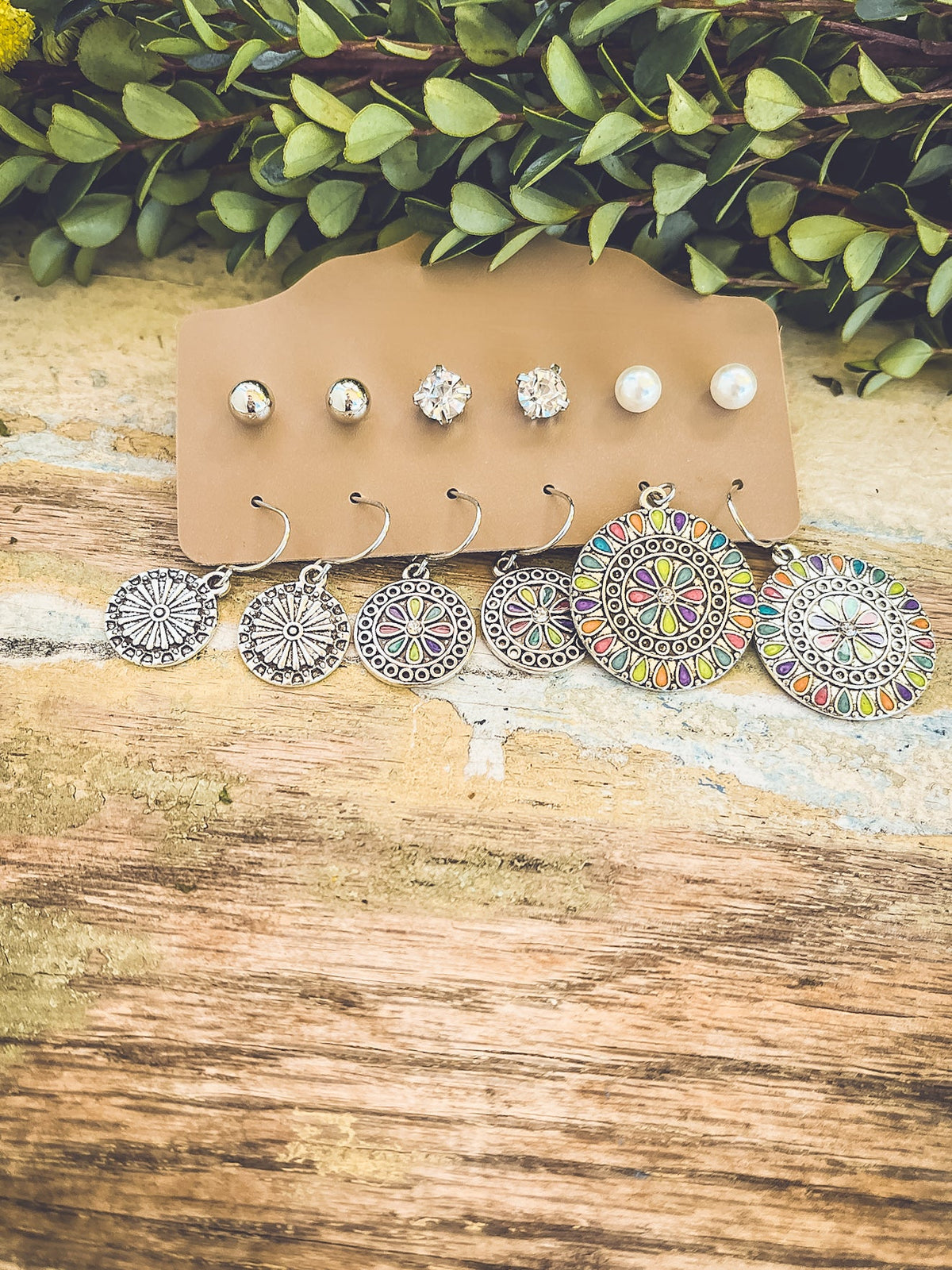 Beautiful Silver Earring Set - Set of 6
