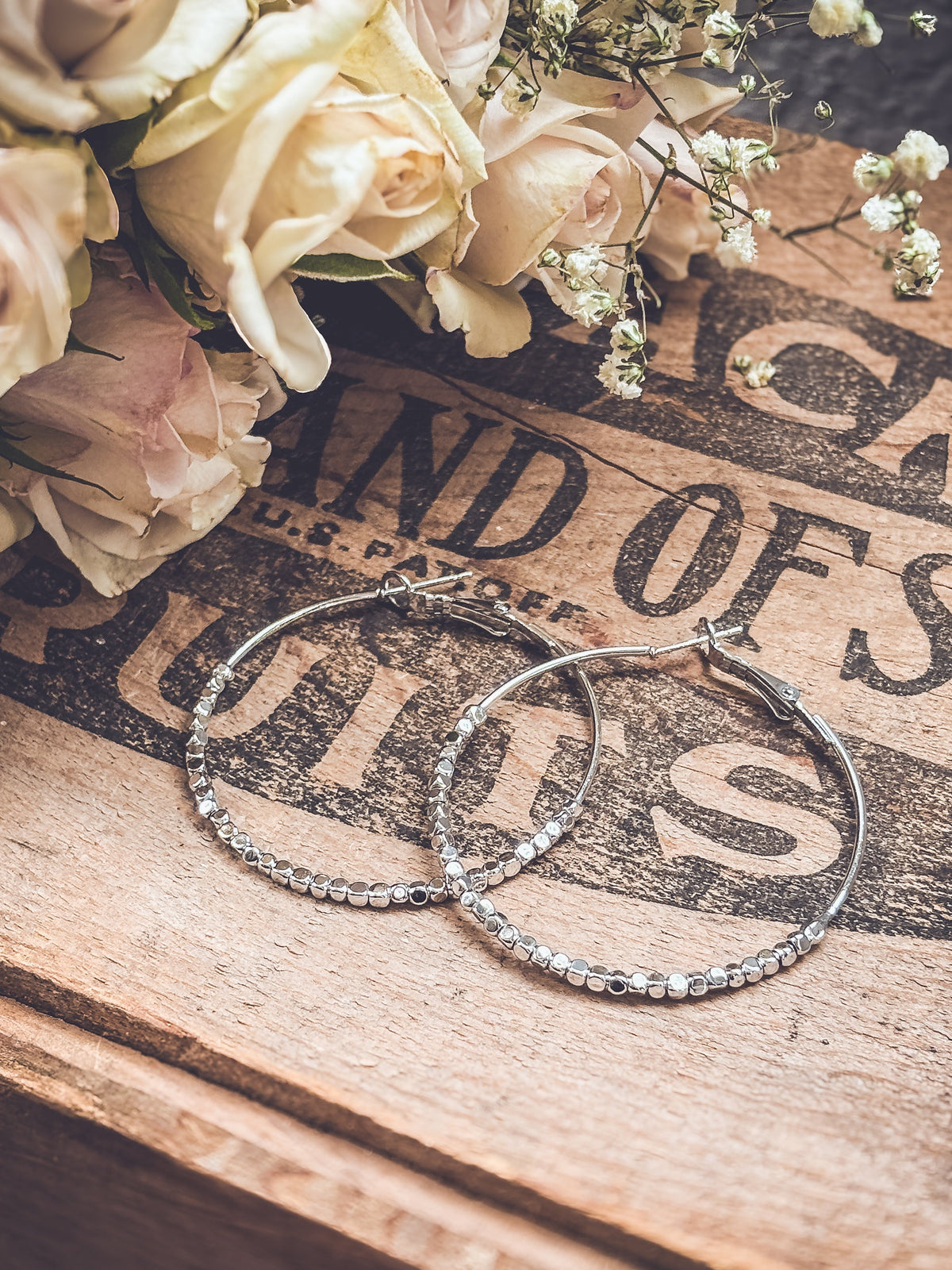 Beautiful Silver Glimmer Hoop Earrings