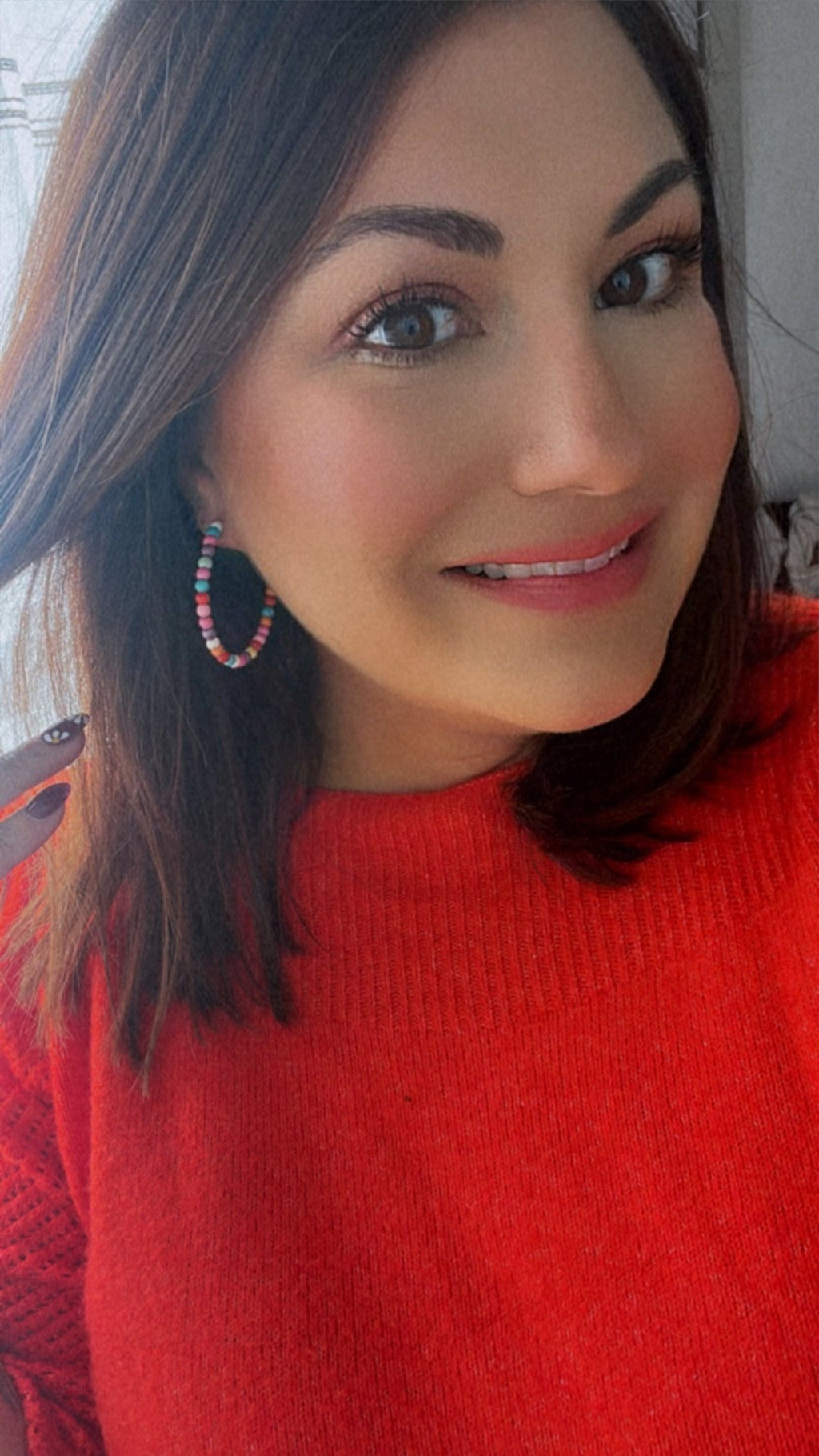 Beautiful Colorful Beaded Hoop Earrings