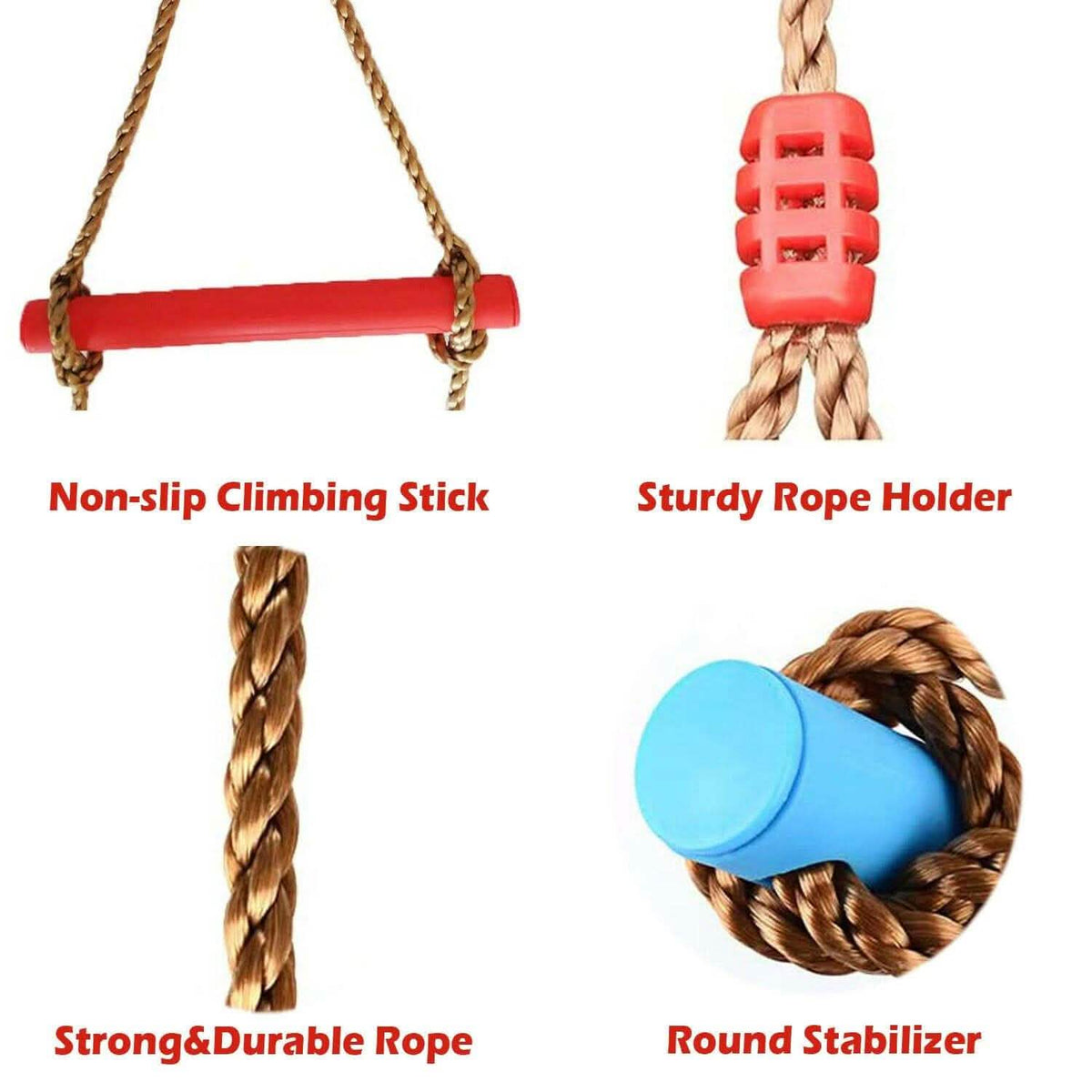 6 Rungs Swing Climbing Rope Ladder Hang for Children Playground Exercise