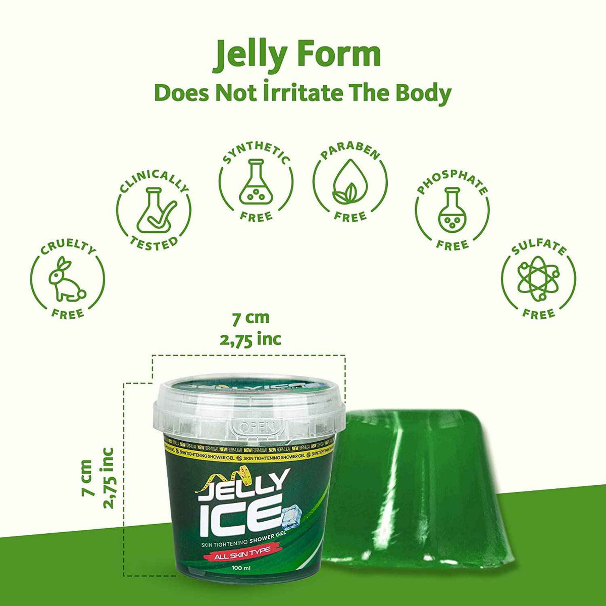 Jellyice Skin Tightening Shower Gel - All Skin Types - Natural Formula - Firming Bath Gel