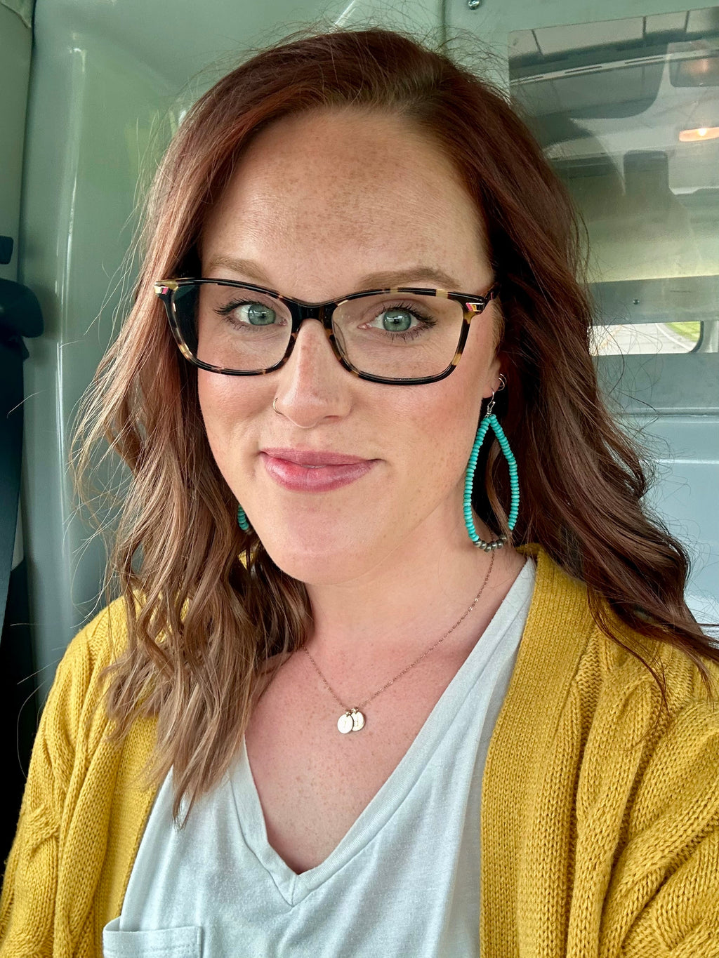 Beautiful Turquoise and Navajo Pearl Earrings
