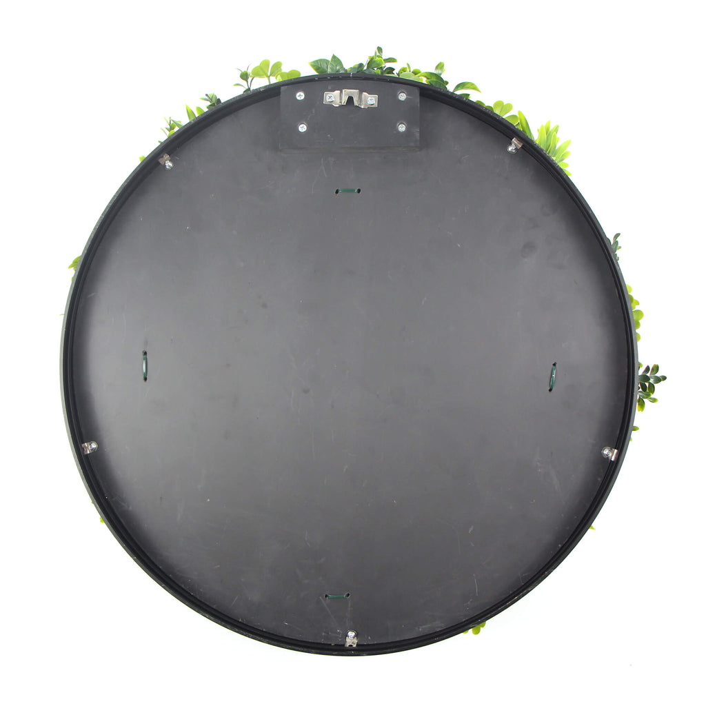 Slimline White Flowering Artificial Green Wall Disc 40in – White Frame – UV Resistant