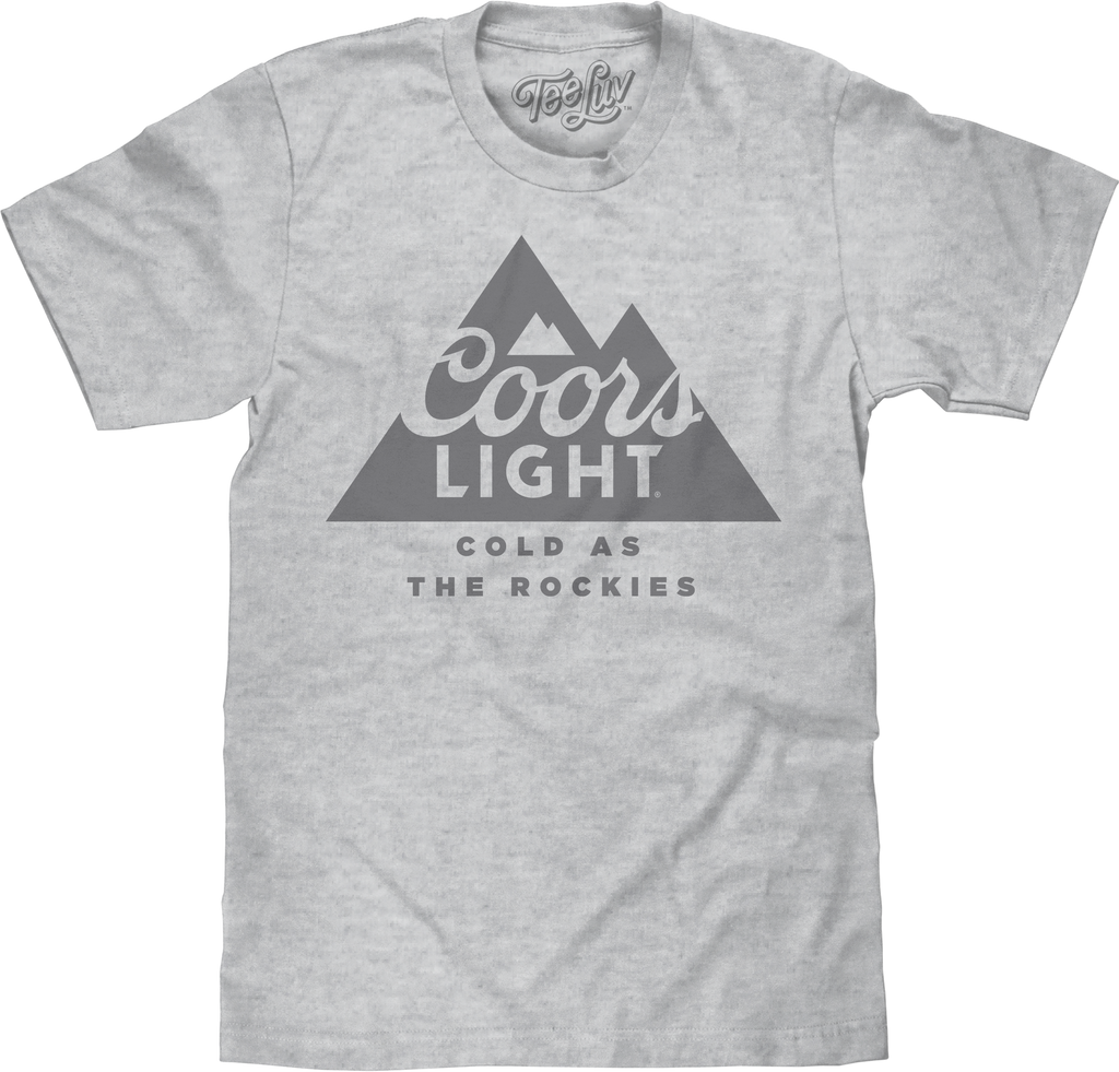 Coors Light Beer Cold as the Rockies Mountain Logo T-Shirt - Athletic Heather Gray