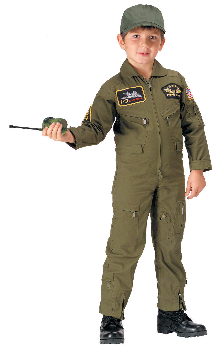 Rothco Kids Flight Coverall With Patches - Olive Drab
