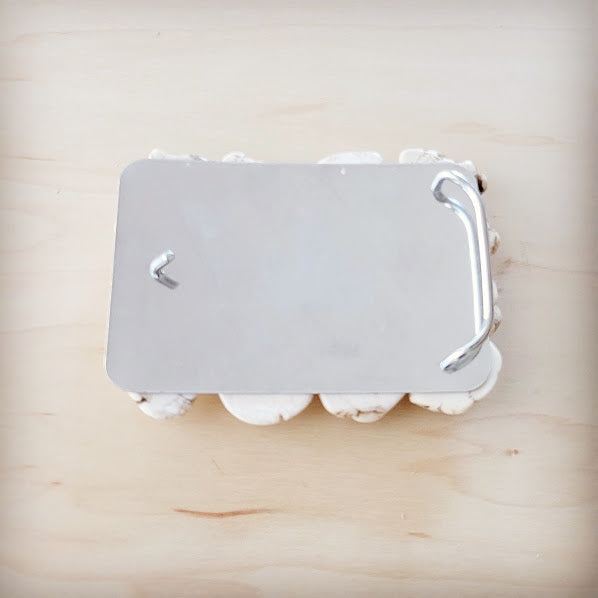 White Turquoise Slab Belt Buckle Medium Size 902m