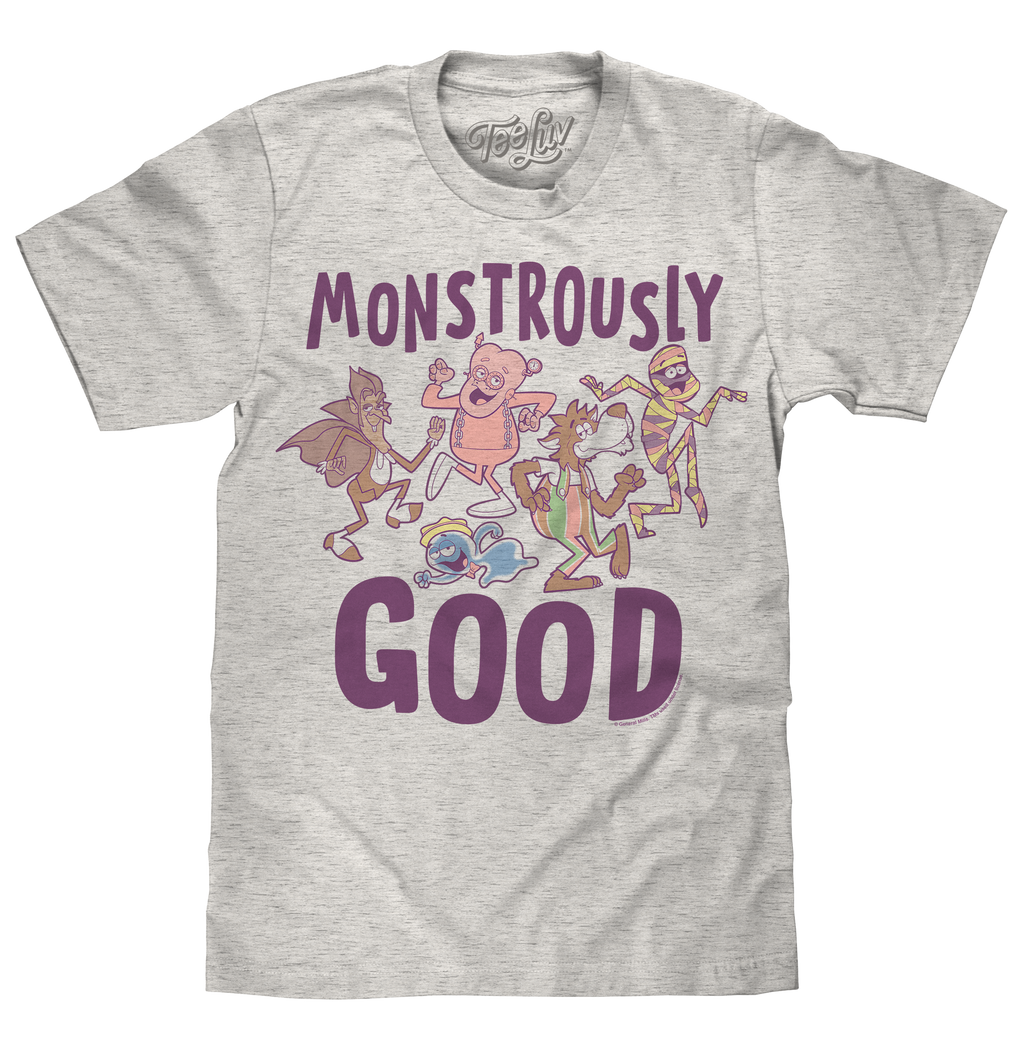 Monstrously Good General Mills Cereal Monster Cartoon Mascots T-Shirt - Heather Oatmeal