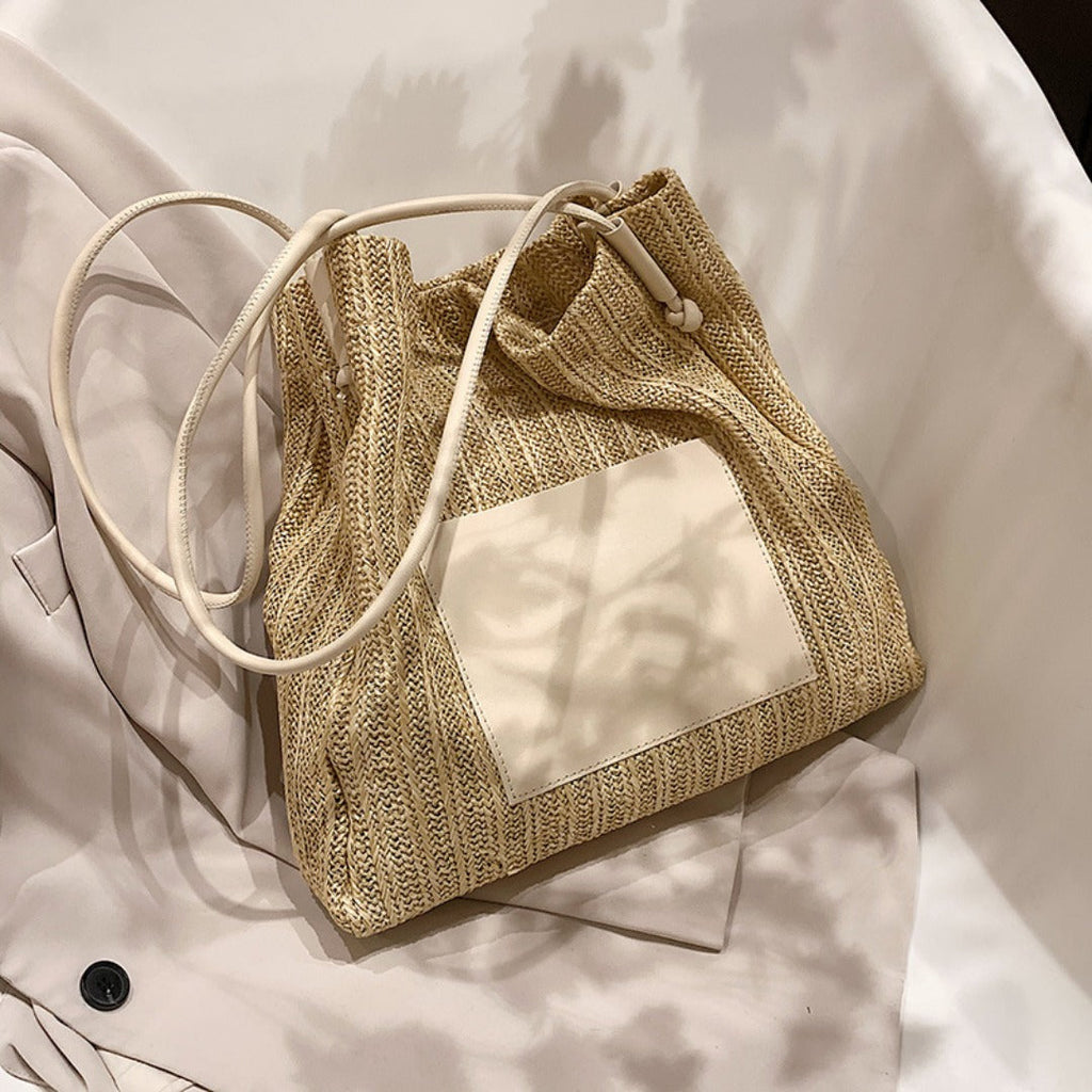 Hobo straw bag, women's summer versatile straw bag, fashionable shoulder hobo bag, large capacity tote bag