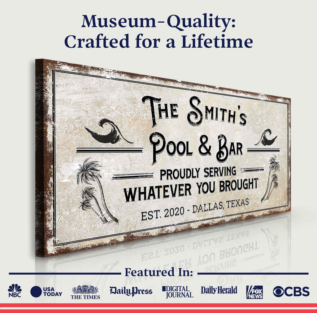 Personalized Rustic Pool Sign