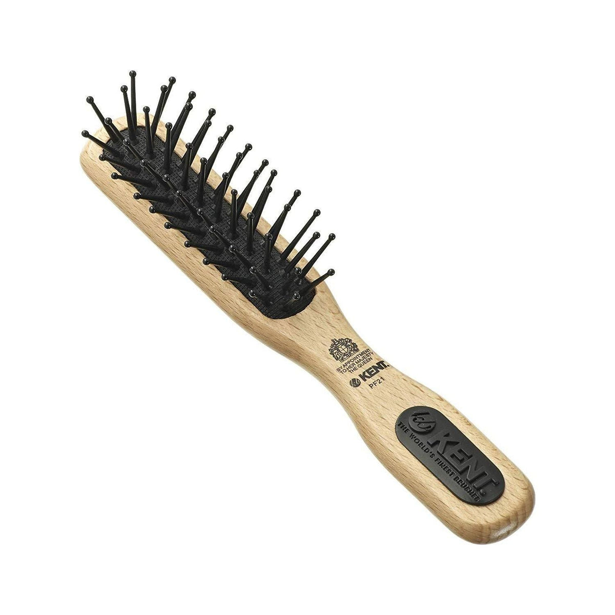 Kent PF21 Micro-Phine Pocket Sized Narrow Quilled Pure Beechwood Taming and Detangle