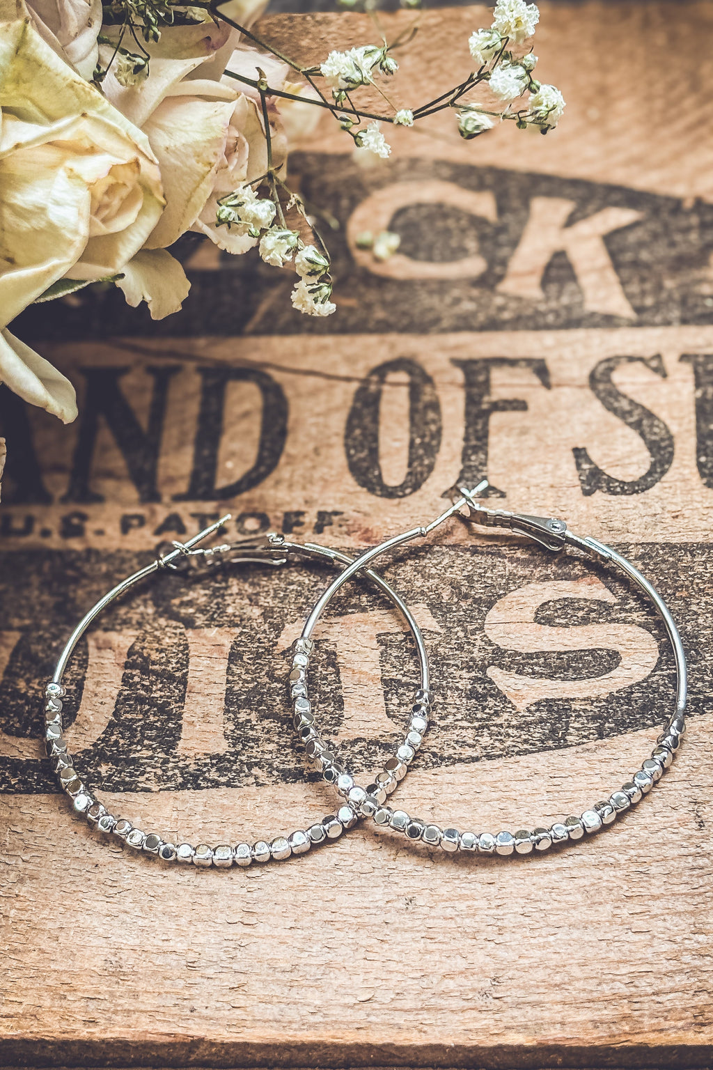 Beautiful Silver Glimmer Hoop Earrings