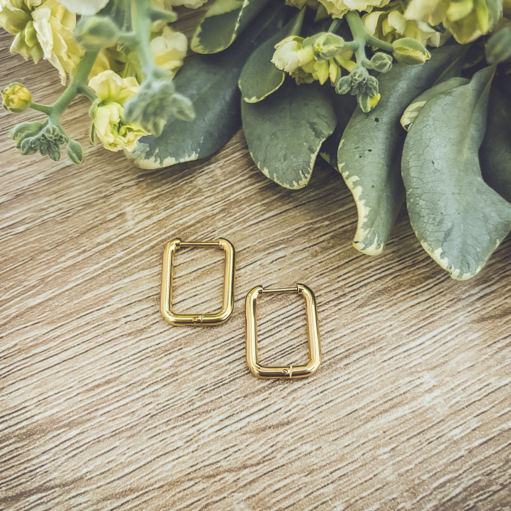 Beautiful Gold or Silver Everyday Square Earrings