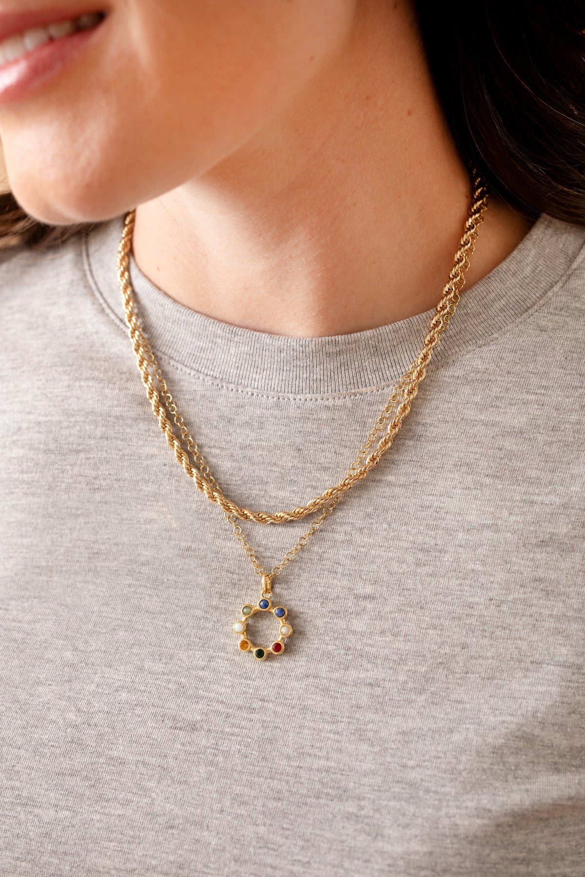 'I Love You' Hidden Message Acrostic Necklace