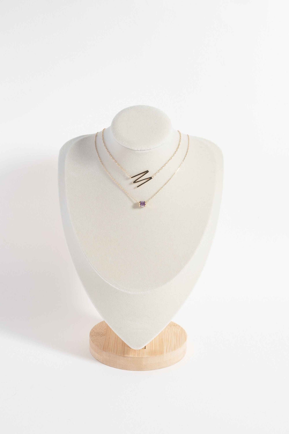 Initial M Precious Elongated Necklace
