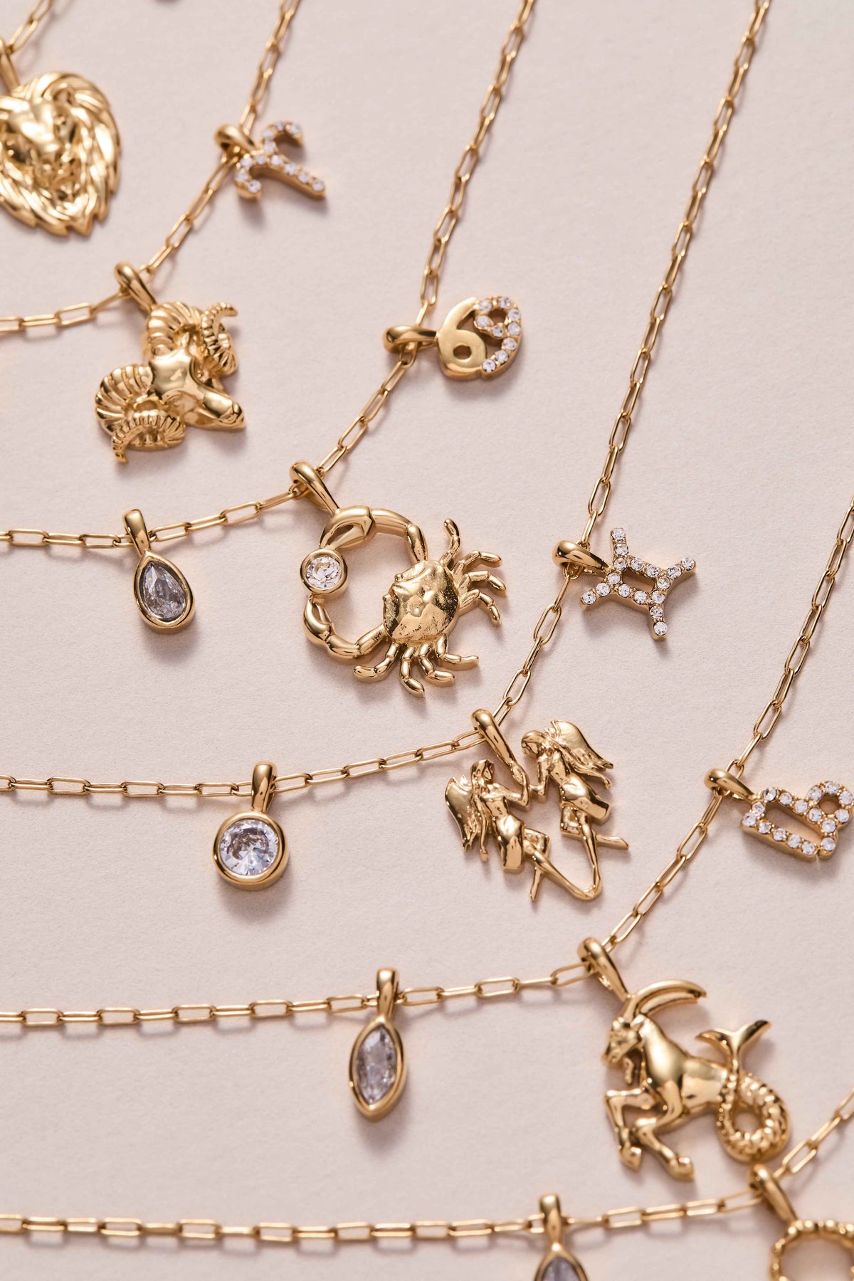 Leo Zodiac Charm Cluster Necklace