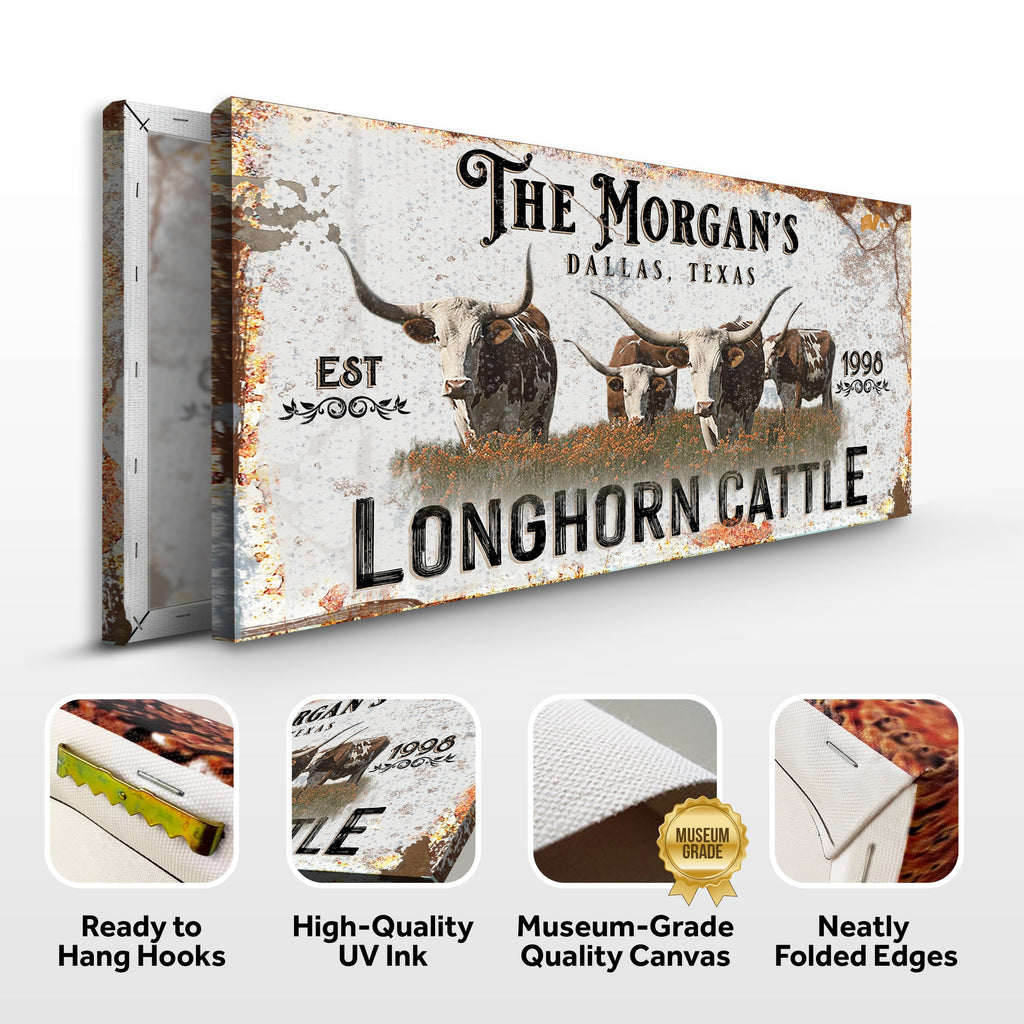 Personalized Long Horn Cattle Sign II