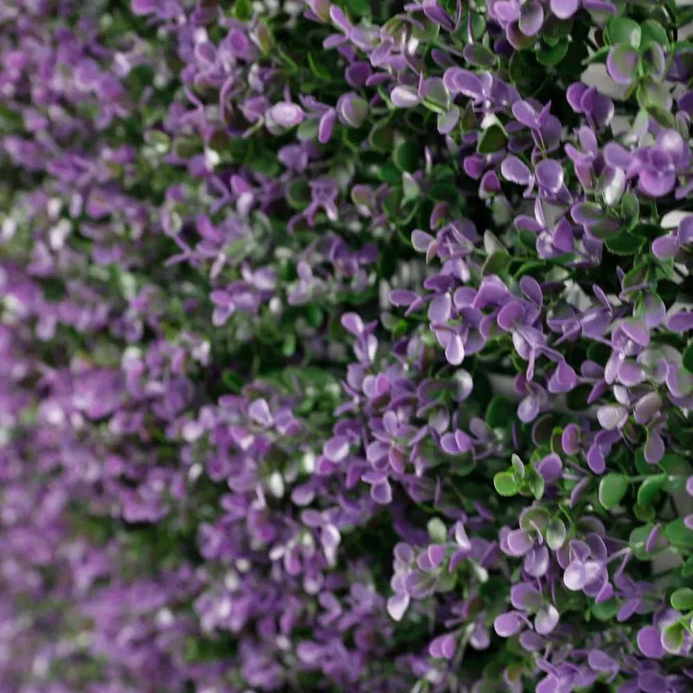 Purple Lavender Boxwood Artificial Vertical Garden Green Wall Panel 40×40in 11 SQ FT – UV Resistant – Commercial Grade